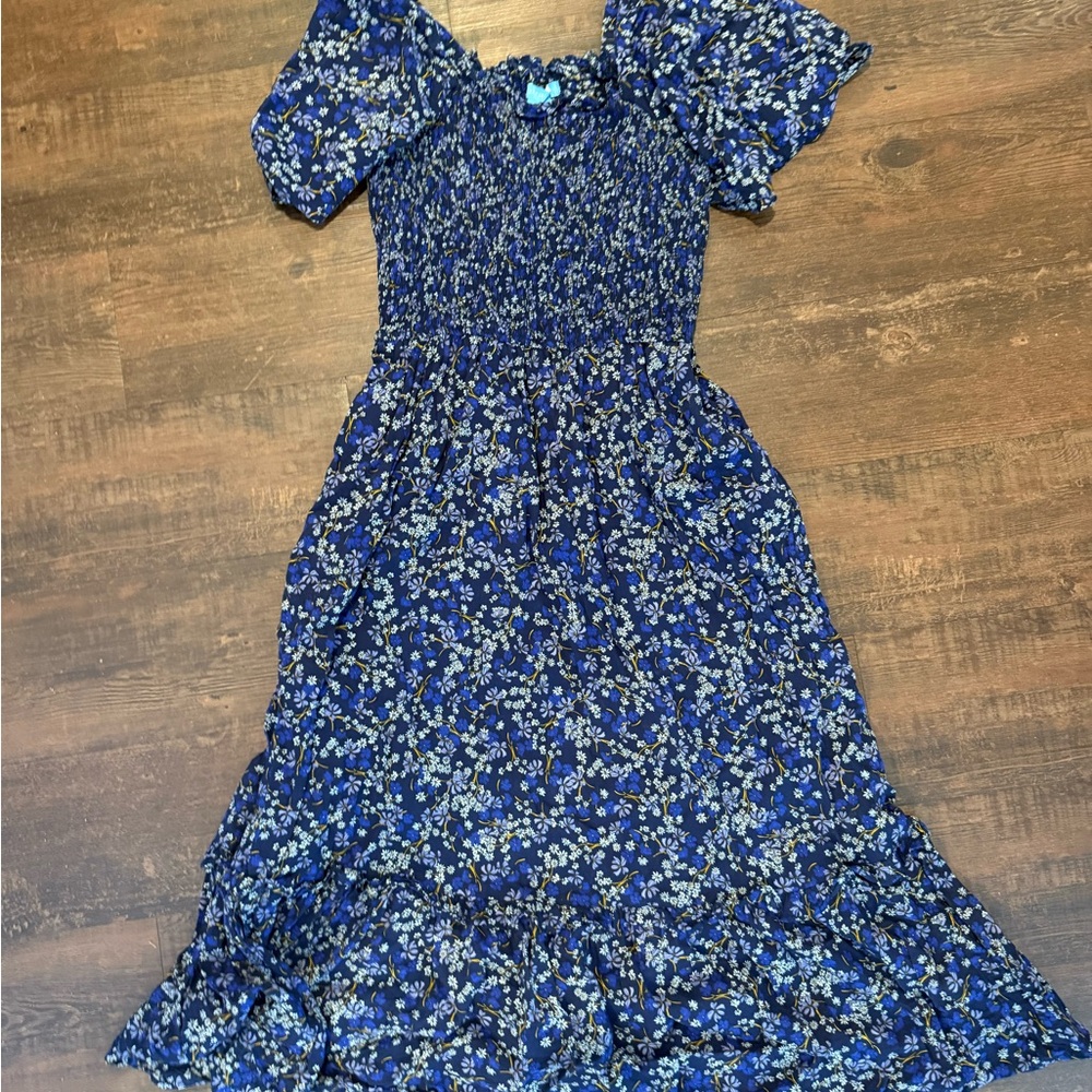 Draper James Navy Floral Maxi Dress